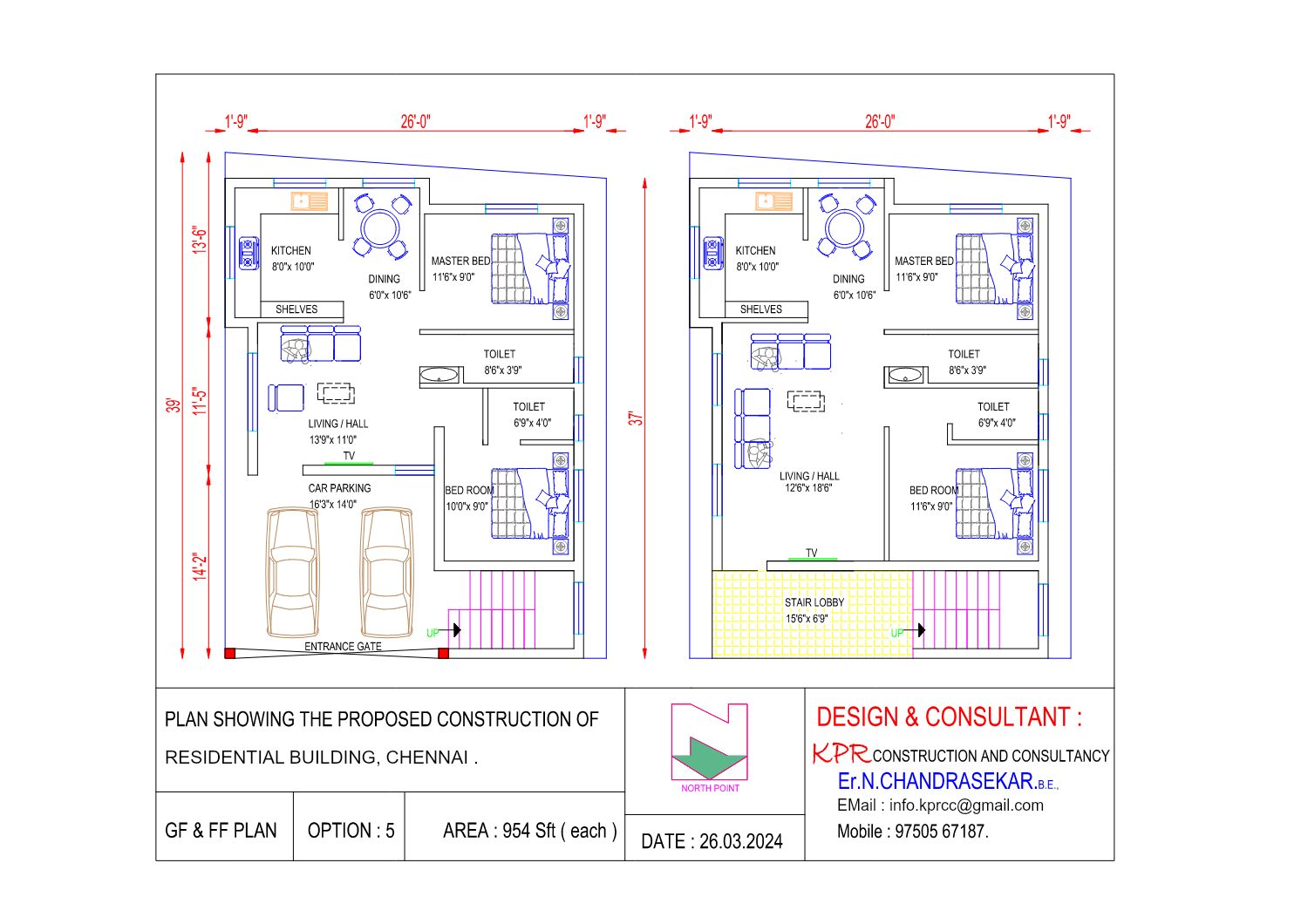 House plan, two floors